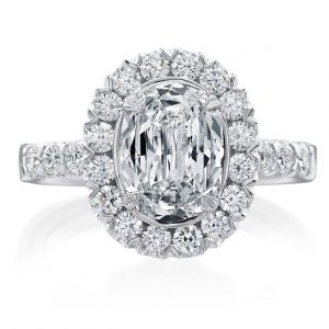 Christopher Designs L'Amour Oval Halo Engagement Ring Setting