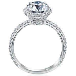 Round Halo Engagement Ring Setting with Diamond Undergallery