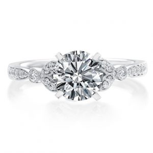 Round Floral Engagement Ring Setting Engagement Rings Bailey's Fine Jewelry