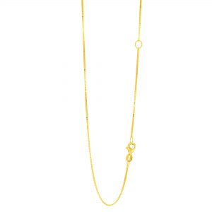 14K Gold .8mm Extendable Classic Box Chain NECKLACE Bailey's Fine Jewelry