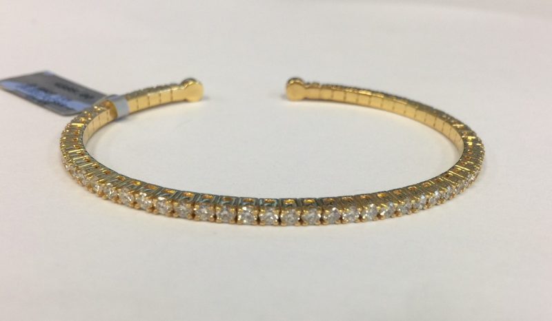Diamond Flex Cuff Bracelet in 14k Yellow Gold