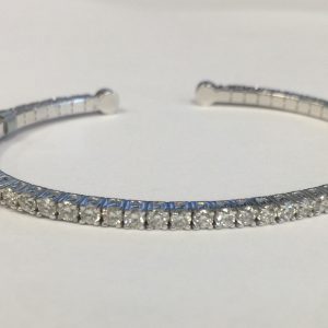 Diamond Flex Cuff Bracelet in 14k White Gold BRACELET Bailey's Fine Jewelry