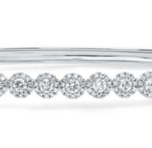 Diamond Pave Halo Bangle Bracelet BRACELET Bailey's Fine Jewelry