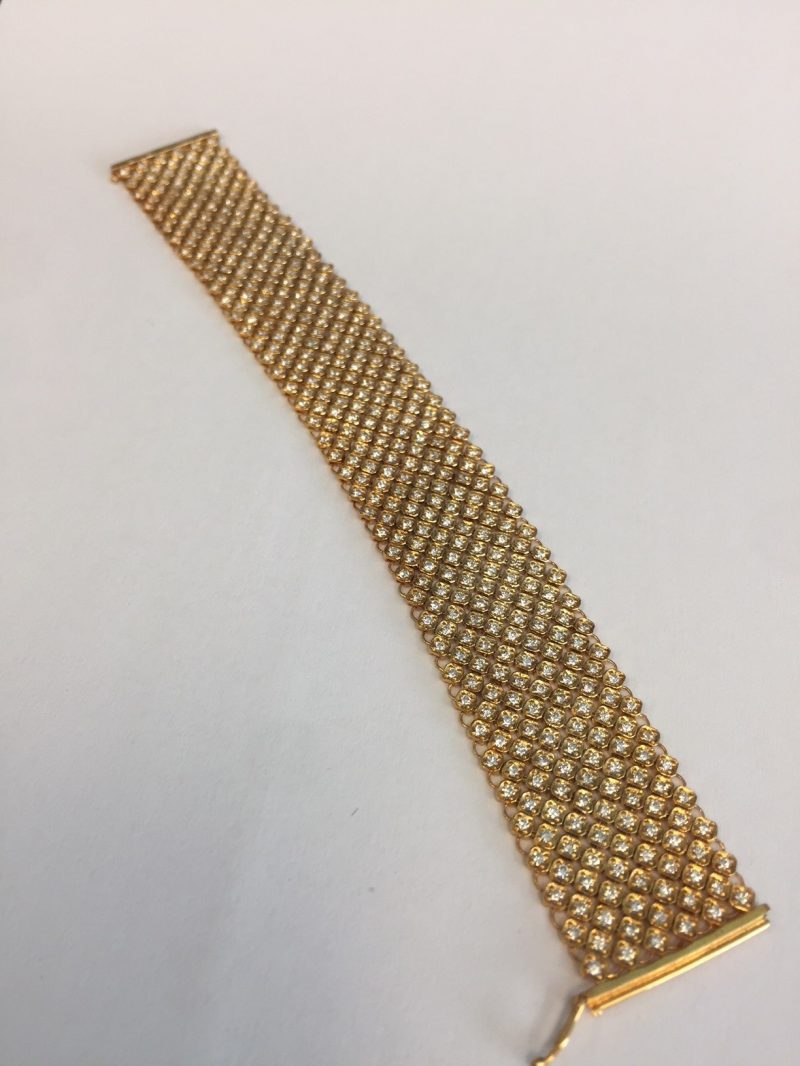 7.5CT Yellow Gold Diamond Mesh Bracelet
