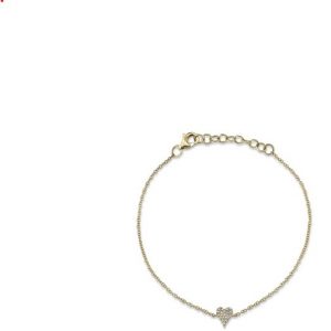 Pave Diamond Heart Bracelet in 14k Yellow Gold BRACELET Bailey's Fine Jewelry