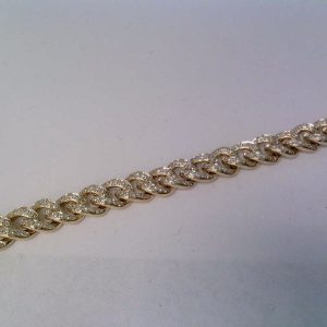 1.20ct Pave Diamond Polished Curb Link Bracelet BRACELET Bailey's Fine Jewelry