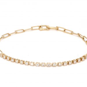 Link Bracelet with Prong Set Diamonds BRACELET Bailey's Fine Jewelry