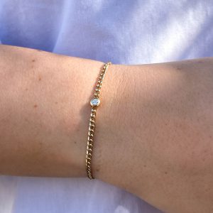 Curb Chain Diamond Bezel Bracelet BRACELET Bailey's Fine Jewelry