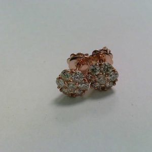 Rose Gold Diamond Flower Stud Earrings EARRING Bailey's Fine Jewelry