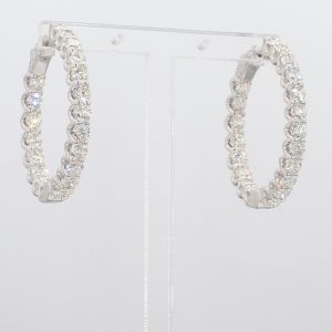 5.10TW Inside Outside Diamond Hoop Earrings EARRING Bailey's Fine Jewelry