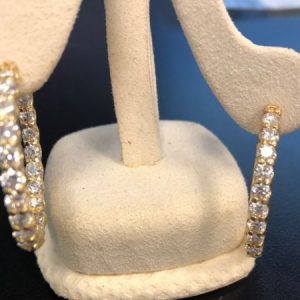 4.23CT Inside Outside Diamond Hoop Earrings EARRING Bailey's Fine Jewelry