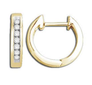 Channel Set Diamond Hoop Earrings in 14k Yellow Gold EARRING Bailey's Fine Jewelry