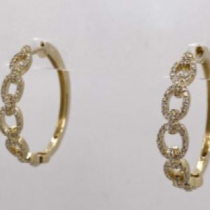 Diamond Link Hoop Earrings EARRING Bailey's Fine Jewelry