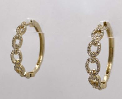 Diamond Link Hoop Earrings