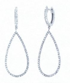 Diamond Teardrop Earrings in 14kt White Gold EARRING Bailey's Fine Jewelry