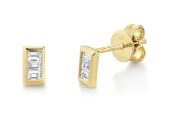 Bailey's Icon Collection Baguette Stud Earrings in 14k Yellow Gold