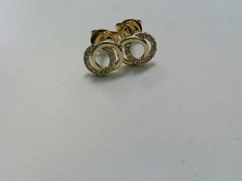 Diamond Interlocking Circles Stud Earrings