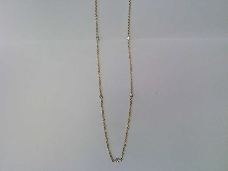 .25CT Yellow Gold Diamond by the Yard Necklace