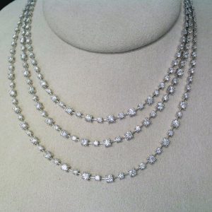 6.75CT 3 Row Diamond Station Necklace NECKLACE Bailey's Fine Jewelry