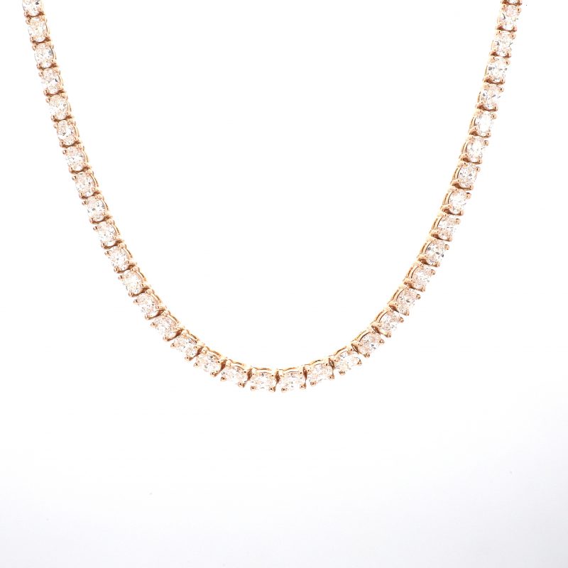 16" Rose Gold Diamond Tennis Necklace