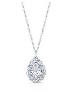 Pear Diamond Halo Pendant Necklace NECKLACE Bailey's Fine Jewelry