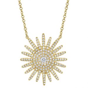 Diamond Sunburst Pendant Necklace NECKLACE Bailey's Fine Jewelry