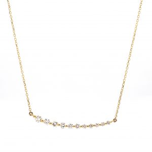 Graduated Diamond Curve Pendant Necklace NECKLACE Bailey's Fine Jewelry