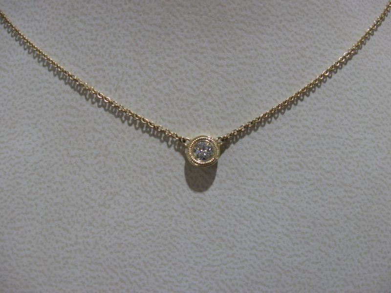 Bezel Set Diamond Pendant Necklace