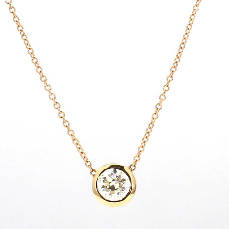 .77CT Bezel Set Diamond Pendant Necklace