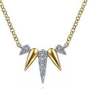Diamond Pave Spike Fan Necklace NECKLACE Bailey's Fine Jewelry
