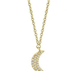 Diamond Crescent Moon Pendant Necklace NECKLACE Bailey's Fine Jewelry