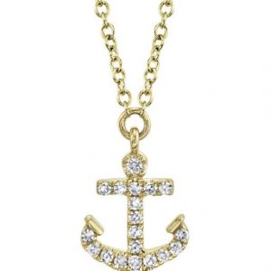 Pave Diamond Anchor Pendant Necklace NECKLACE Bailey's Fine Jewelry