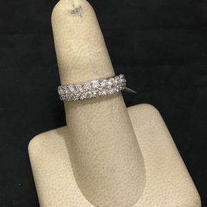 Two Row Pave Diamond Ring in 14k White Gold RINGS Bailey's Fine Jewelry