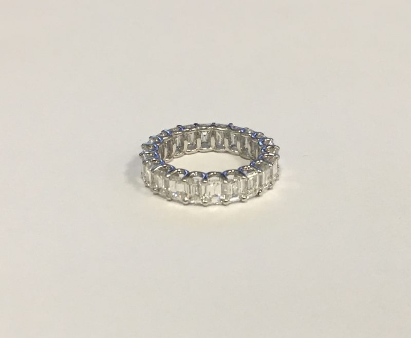 5.78CT Emerald Diamond Eternity Ring