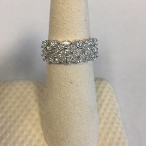 Marquise Diamond Multi-Row Ring in 14k White Gold RINGS Bailey's Fine Jewelry