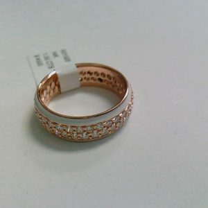 Pave Diamond Band With Enamel in 14k Rose Gold RINGS Bailey's Fine Jewelry