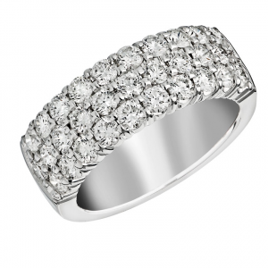 Three Row Diamond Ring in 14k White Gold RINGS Bailey's Fine Jewelry