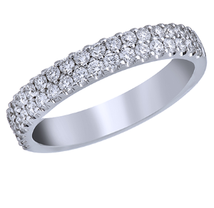 Double Row Diamond Band in 14k White Gold RINGS Bailey's Fine Jewelry