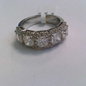 Cushion Cut Diamond Halo Ring in 18k White Gold RINGS Bailey's Fine Jewelry