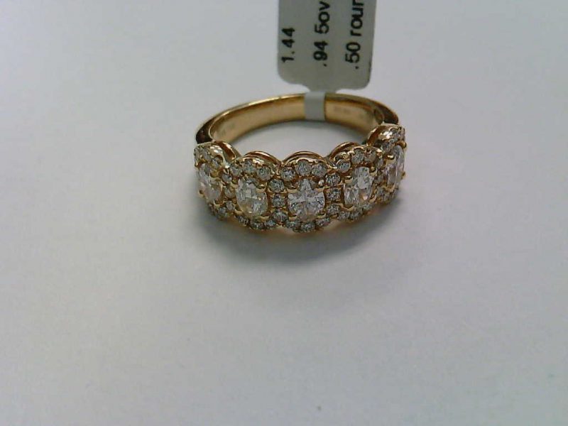 1.44CT Oval Diamond Halo Band Ring