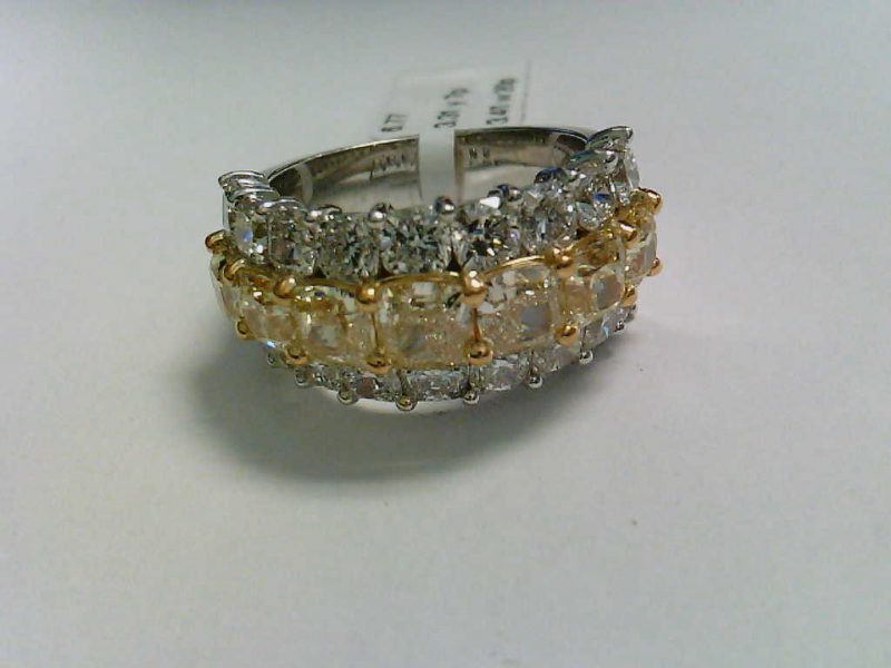 Fancy Yellow Diamond Ring in 18k White Gold