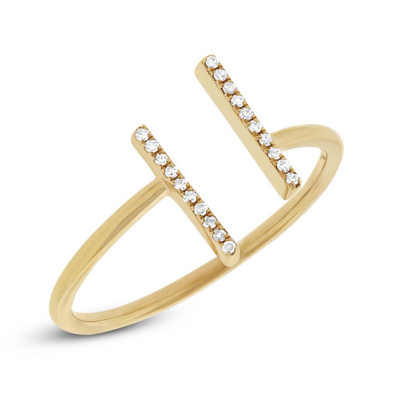 Bailey's Goldmark Collection Diamond T Bar Ring in 14k Yellow Gold