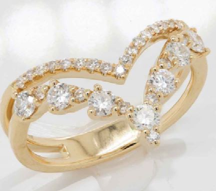 Double Row Pointed Stacking Ring