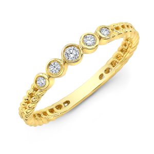 Link Band with Bezel Set Graduated Diamonds RINGS Bailey's Fine Jewelry