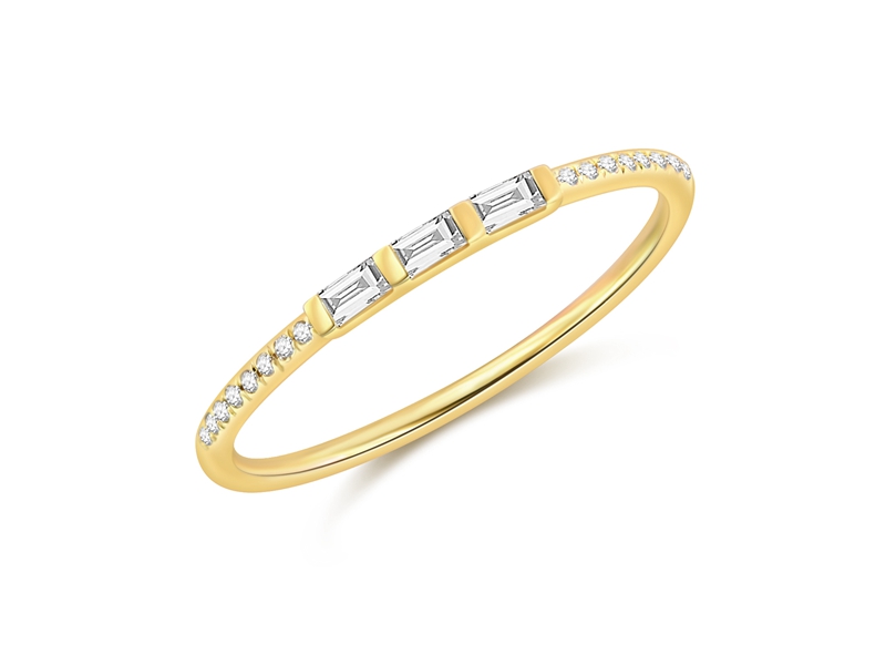 Baguette Pave Diamond Band Ring
