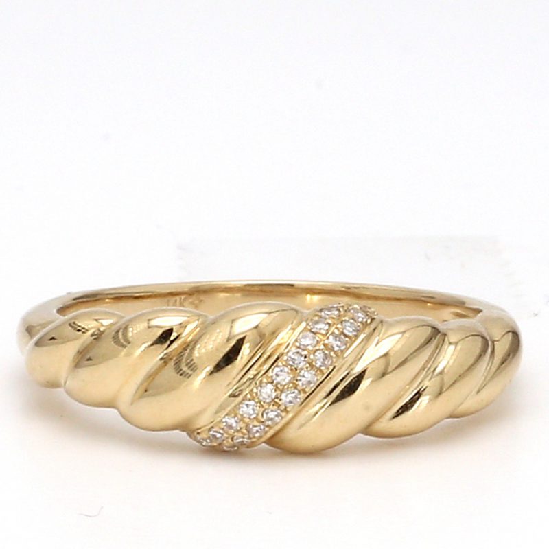 Croissant Band Ring With Diamonds