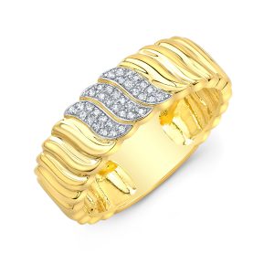 Fluted Swirl Band with Diamonds RINGS Bailey's Fine Jewelry