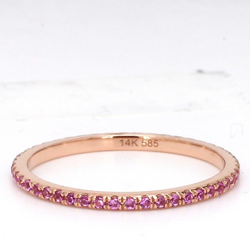 Pink Sapphire Eternity Band Ring