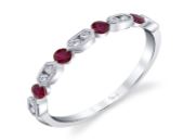 Ruby and Diamond Band in 18k White Gold RINGS Bailey's Fine Jewelry