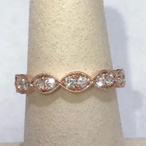 Marquise-Shaped Diamond Band in 14k Rose Gold, Size 6.5 RINGS Bailey's Fine Jewelry